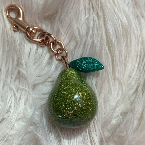 Accessories - Glittery Pear with Leaf Bag Charm